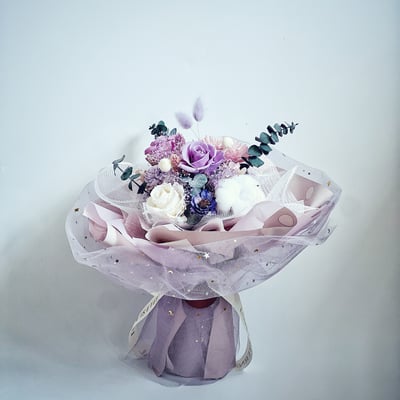 紫色永生玫瑰花束1