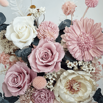 柔霧粉紅永生玫瑰盆花(小型）5