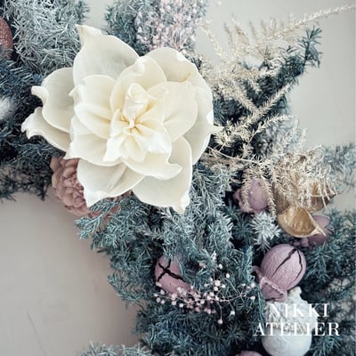 【新款】 雪映花語永生聖誕花圈3