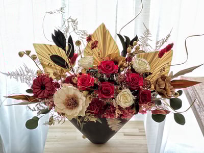 花開富貴客製永生玫瑰盆花(客製）1