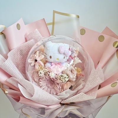 可愛動物造型波波球花束5