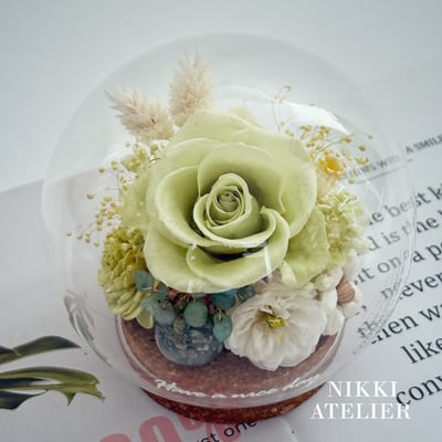 開運水晶樹永生玫瑰玻璃球4