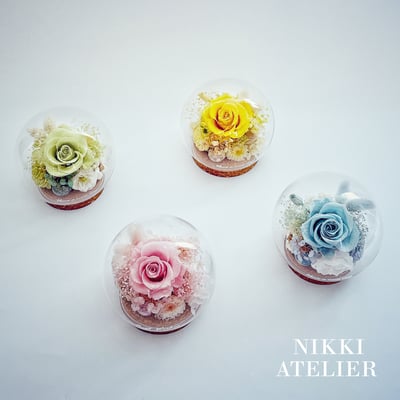 開運水晶樹永生玫瑰玻璃球2