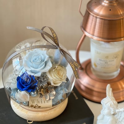 【一人開課】永生花LED燈玻璃球單品課1