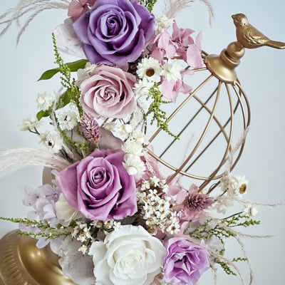 【兩人成團享優惠】永生玫瑰金屬鳥籠燭台單品課4