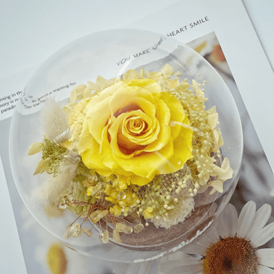 開運水晶樹永生玫瑰玻璃球7