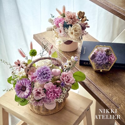 永生康乃馨花籃單品課(母親節限定）4