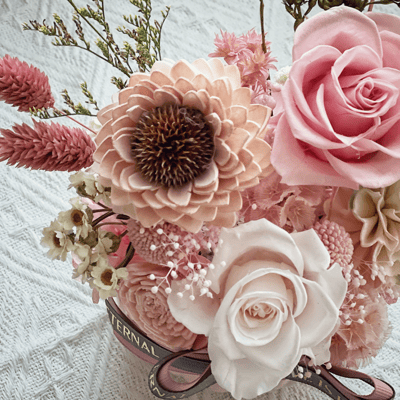 櫻花繽紛永生玫瑰小盆花3