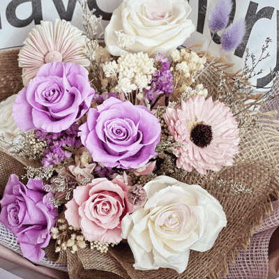 紫色浪漫永生玫瑰花束3