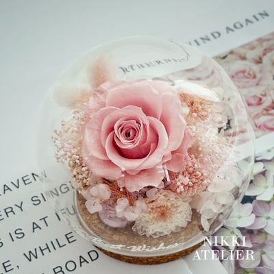 開運水晶樹永生玫瑰玻璃球13