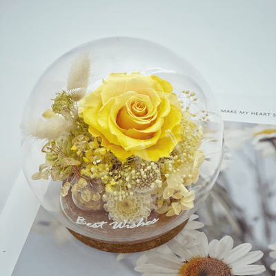 開運水晶樹永生玫瑰玻璃球5