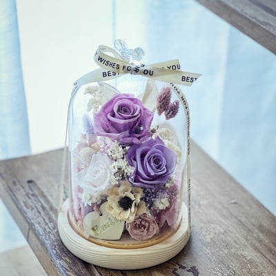 【兩人成團享優惠】永生花LED燈玻璃鐘單品課2