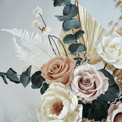 奶茶色永生玫瑰盆花(大型）3