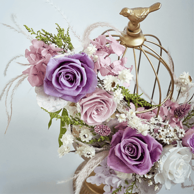 【兩人成團享優惠】永生玫瑰金屬鳥籠燭台單品課3