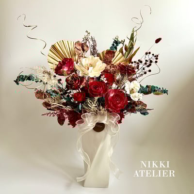 《富貴迎春》新年永生玫瑰瓶花單品課1