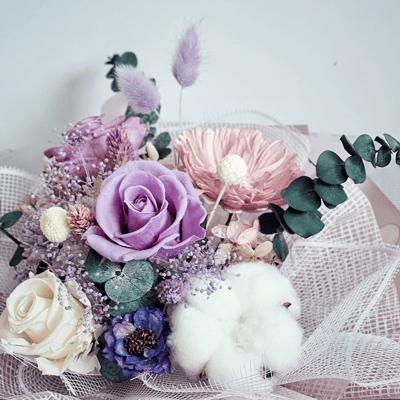 紫色永生玫瑰花束4