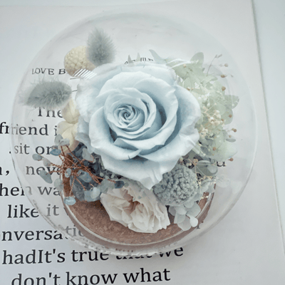 開運水晶樹永生玫瑰玻璃球10