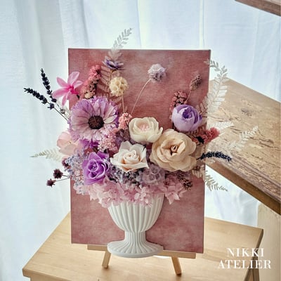 韓式畫布永生花藝單品課1