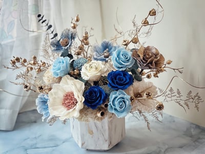 蔚藍海岸永生玫瑰盆花2