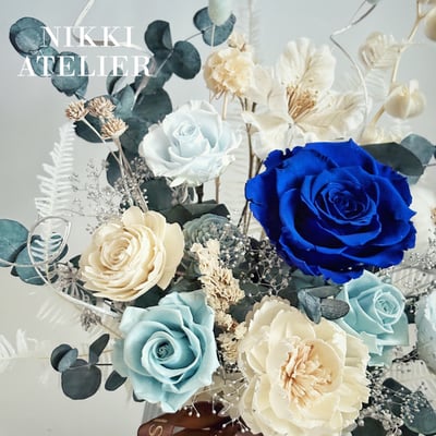 藍曜之境．永恆玫瑰祝賀盆花(中型）2