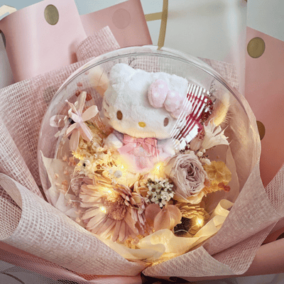 可愛動物造型波波球花束6