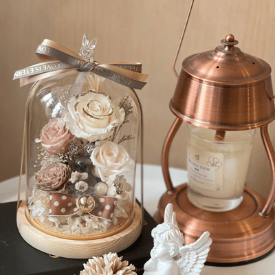 【兩人成團享優惠】永生花LED燈玻璃鐘單品課3