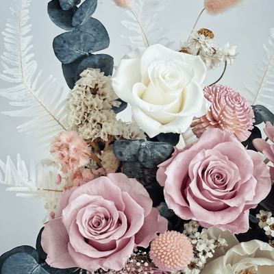 柔霧粉紅永生玫瑰盆花(小型）3