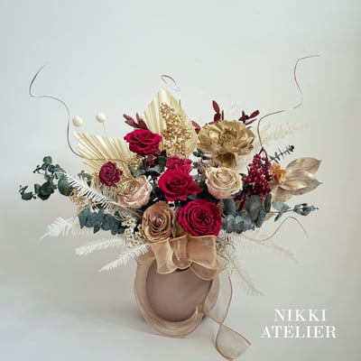 錦繡華年永生玫瑰盆花(中型)1