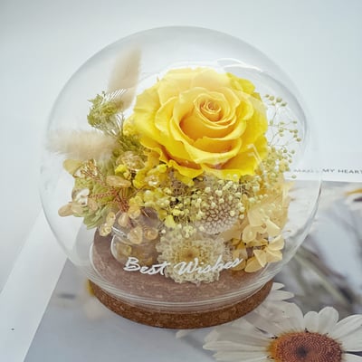 開運水晶樹永生玫瑰玻璃球6