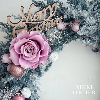 【新款】 雪映花語永生聖誕花圈2