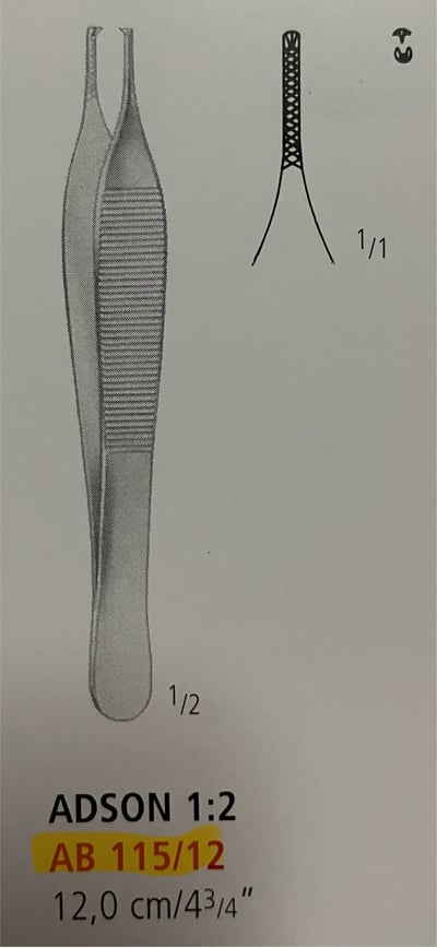 Forcep,Tissue/dressing,Adson 12cm3