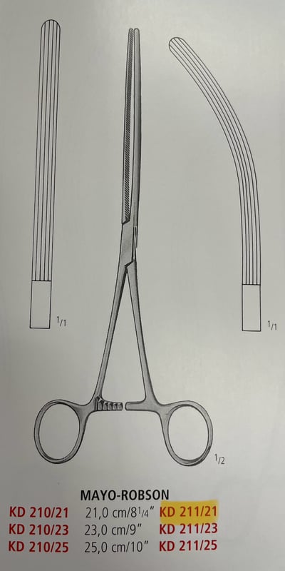 MAYO-ROBSON INTEST.CLAMP STR/FCPS CVD 21,0CM2