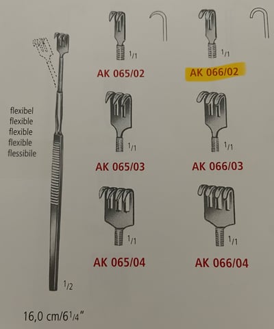 RETRACTOR BLUNT FLEX.2/3 PRONGS1