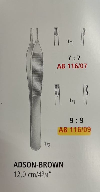 Forcep,Tissue/dressing,Adson 12cm1