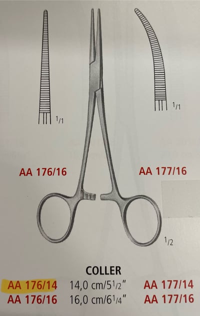 COLLER FORCEPS STRAIGHT/CURVED | 手術用器械 | 所有商品 - 亞海國際有限公司