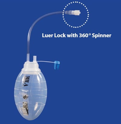 MILA Chest Tube Suction Bulb with 360 spinner luer lock1
