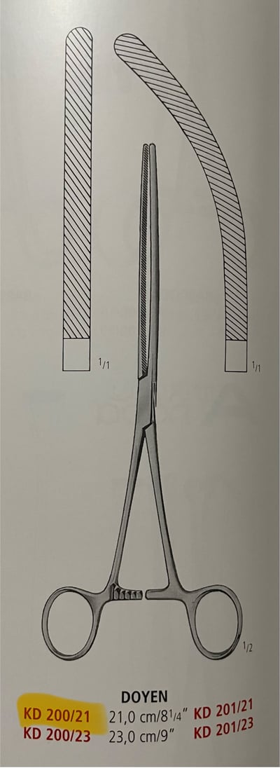 DOYEN INTESTINAL CLAMP FCPS STR/CVD 21CM1