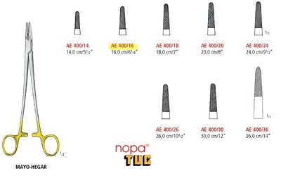 MAYO-HEGAR NEEDLE HOLDER TUC 14.0/16.0 CM For veterinary use2