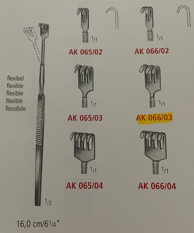RETRACTOR BLUNT FLEX.2/3 PRONGS2