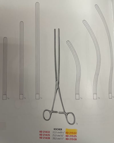 KOCHER INT.CLAMP FCPS STR/CVD ELASTIC 22.0CM2