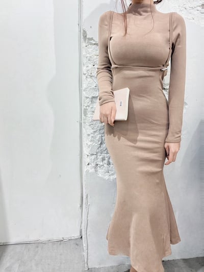 厚磅內杯高領+魚尾長裙套裝｜五色9
