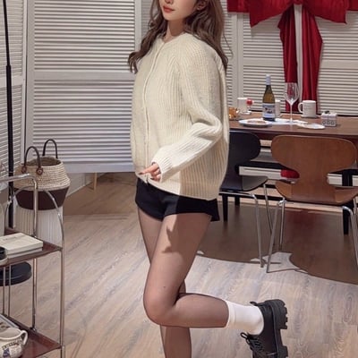 厚磅粗針織排釦毛衣｜三色6