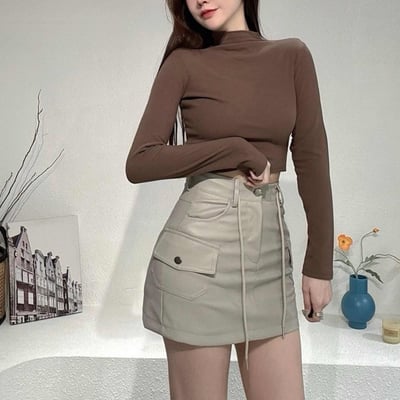 半高領短版打底長袖｜四色4