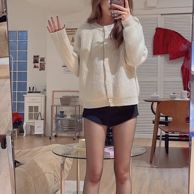 厚磅粗針織排釦毛衣｜三色5