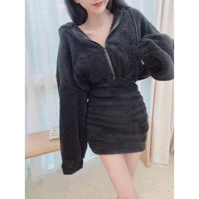 熊寶寶連帽外套+褲裙套裝｜四色3