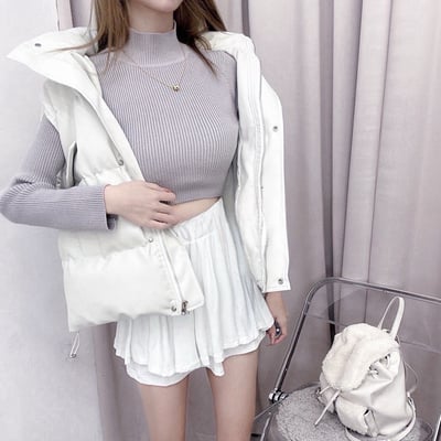 厚磅短版高領針織上衣｜五色12