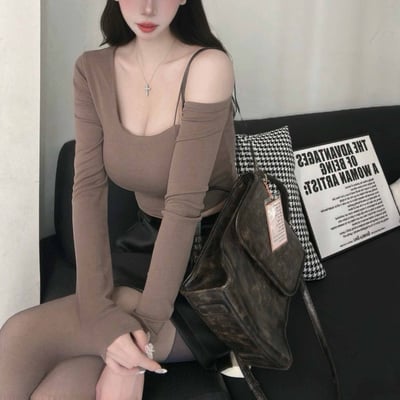 單肩單繩短版長袖｜六色5