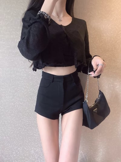 高腰西裝圓弧短褲｜三色6