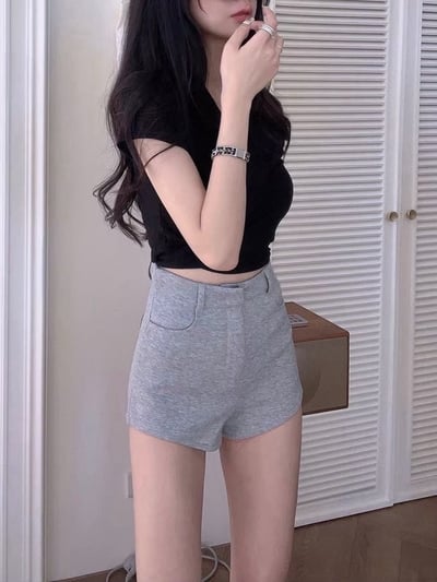 高腰西裝圓弧短褲｜三色10