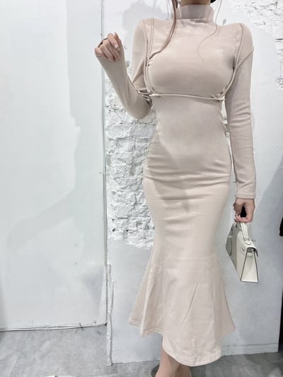 厚磅內杯高領+魚尾長裙套裝｜五色10
